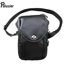 Новая мода Натуральная кожа поясная сумка для мужчин воловья петля обруч Хип Бум сумка Мобильный телефон карманный ремень сумка через плечо