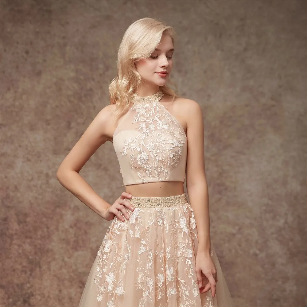 Two Pieces Evening Dresses Long Tulle Appliqued Dresses Bling Evening Gowns Prom Party Gowns Crystal Floor Length Two Pieces Evening Dresses Long Tulle Appliqued Dresses Bling Evening Gowns Prom Party Gowns Crystal Floor Length