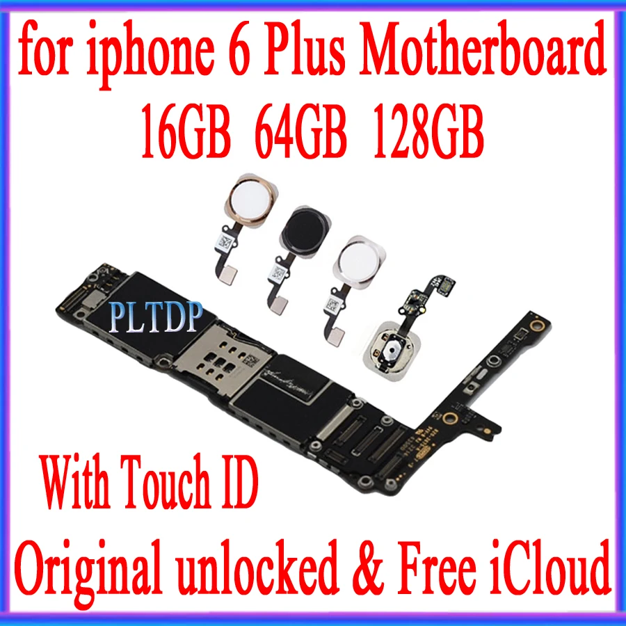 

16gb / 64gb / 128gb Original unlocked for iphone 6 plus Motherboard With Touch ID/without Touch ID,for iphone 6Plus Mainboard