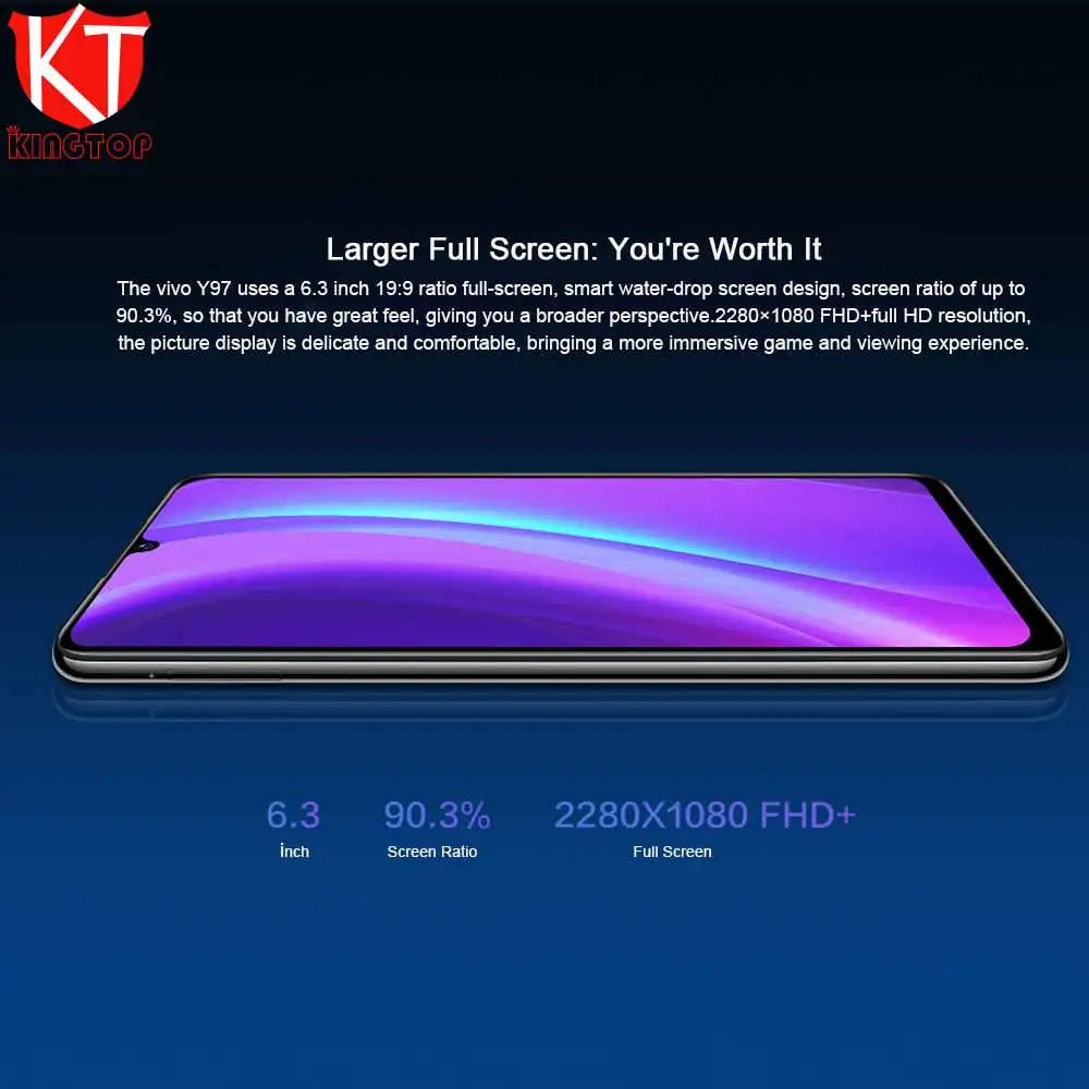 Original VIVO Y97 4GB RAM 128GB ROM Helio P60 Octa Core 6.3