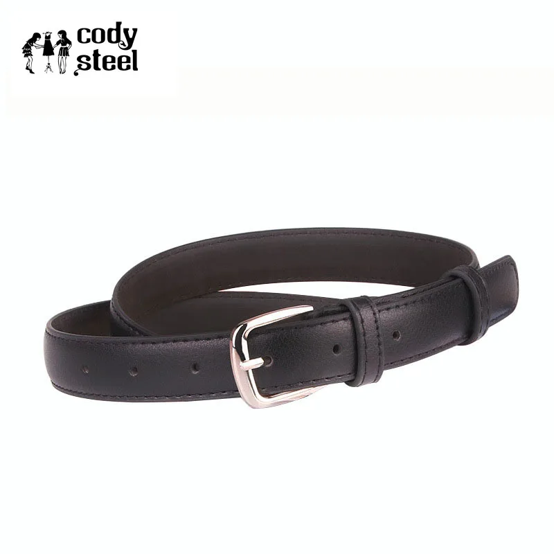 Cody Steel Womens Buckle Belt Solid Color Fashion Pin Buckle Belt
