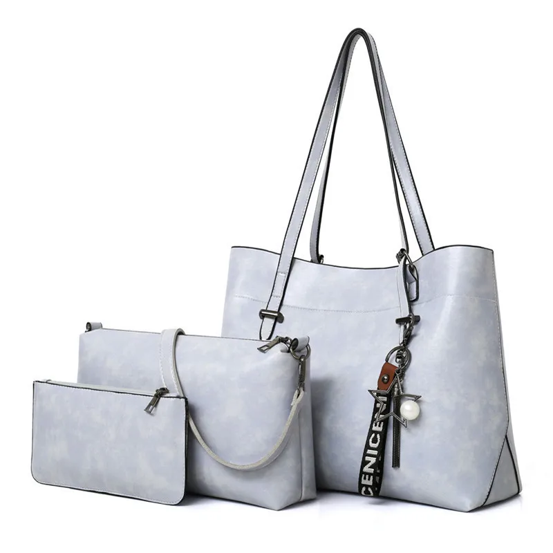 

3 Pcs / Set Fashion Women Composite Bags PU Leather Women Simple Handbag Shoulder Bag Wallets Bags
