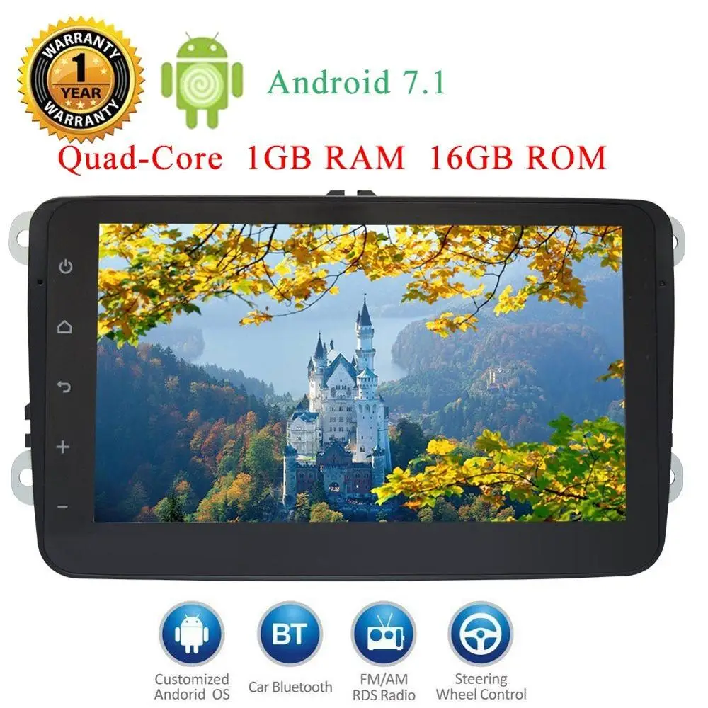 Android 7 1 8 &quotHD цифровой сенсорный экран головное устройство для Volkswagen gps/Wifi/Bluetooth/RDS