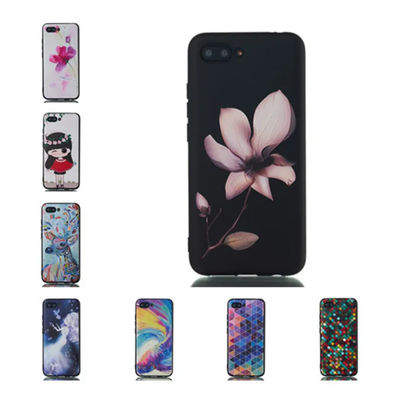 Чехол HEMASOLY для Huawei Honor 10 Lite силиконовый чехол V10 9 8 Pro 7X 7C 6C 3D Relif окрашенный телефона