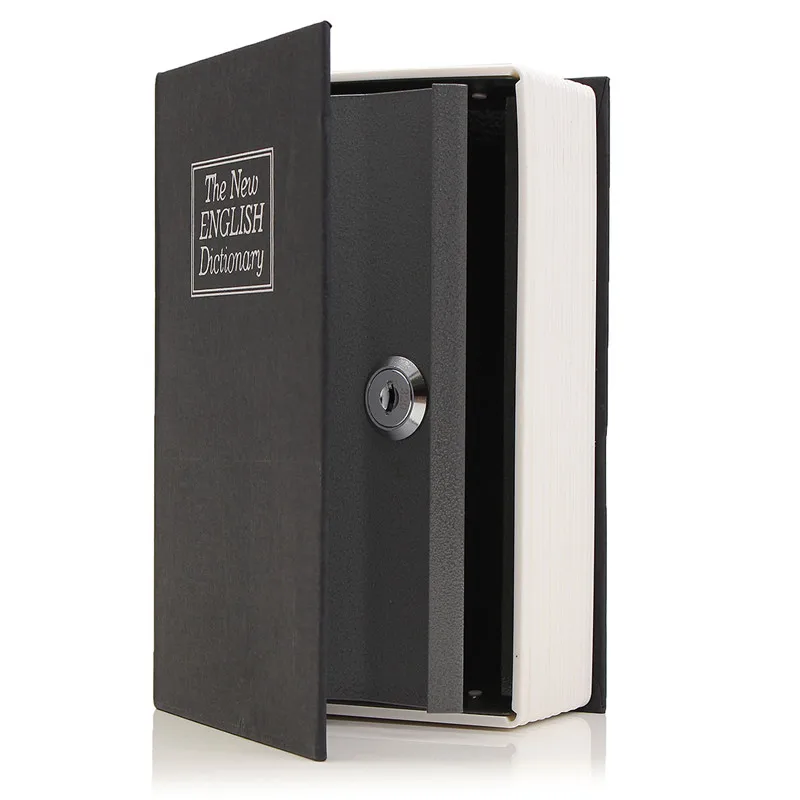 

NEW Metal + Paper Plate Dictionary Book Secret Hidden Security Safe Key Lock Cash Money Jewellery Locker Durable Quality