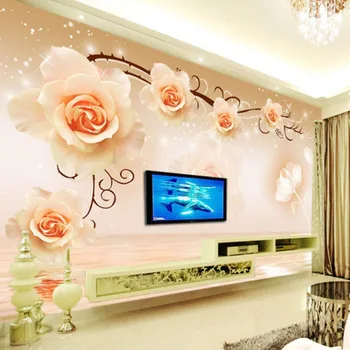 

Modern Simple Yellow Flowers Mural Wallpaper Living Room Bedroom Background Wall Covering Fresco Non-Woven Wallpaper For Wall 3D