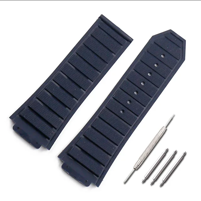 New high quality waterproof soft rubber strap for Hublot series king power accessories 29mmx19mm men's watch accessories Navy