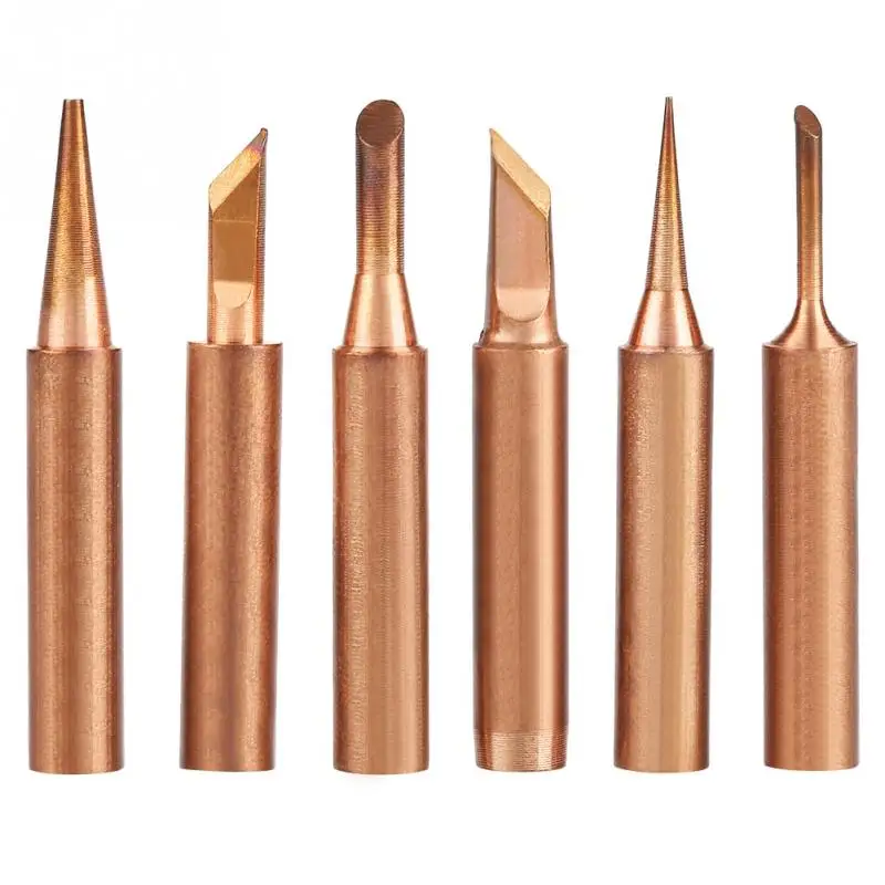6pcs Lead free Copper Iron Solder Tip K SK 1C 3C B I For 936 Soldering