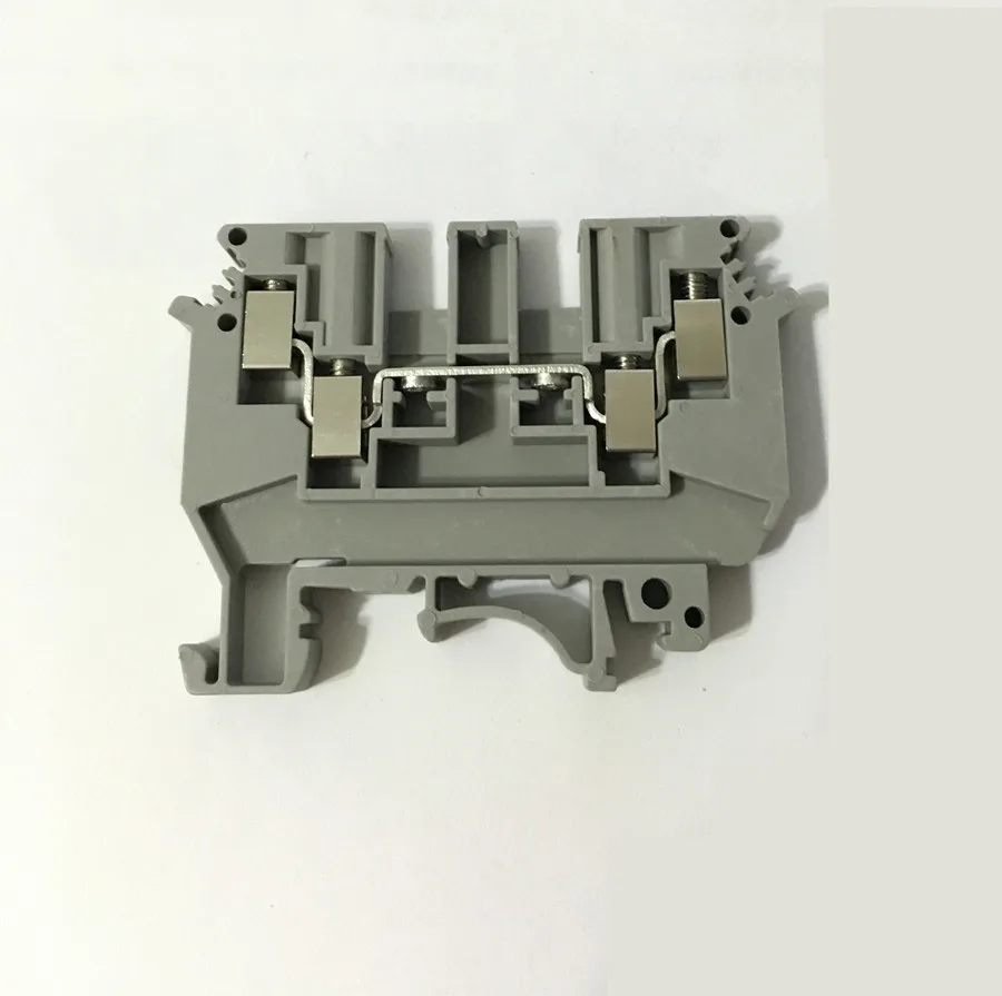 

CE 52pcs Hight quality din rail crew clamp double level terminal blocks UK-k4 Double in double out terminal blocks (SKJ-4/2 x 2)