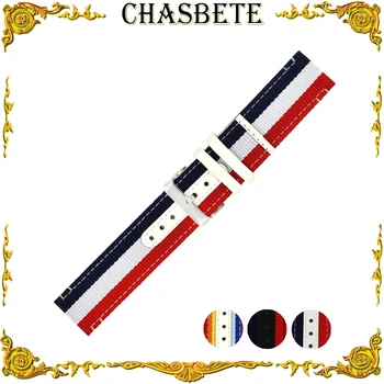 

22mm Nylon Canvas Watch Band for Asus ZenWatch 1 2 Men WI500Q WI501Q Nato Fabric Strap Wrist Loop Belt Bracelet Black White