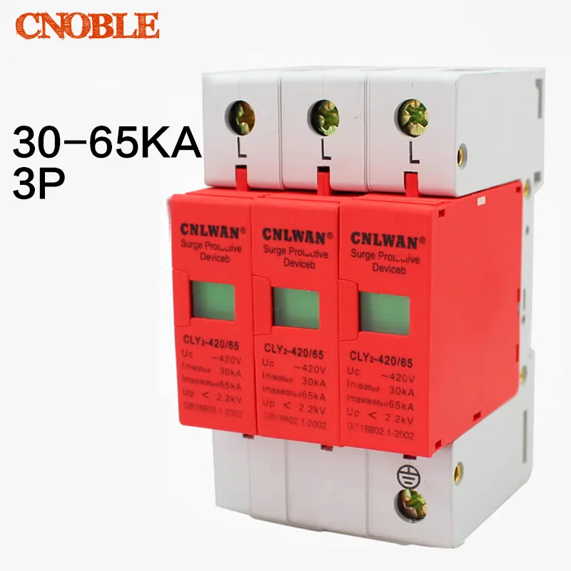 SPD 3P+N 30KA65KA D 385VAC House Surge Protector Protective Low