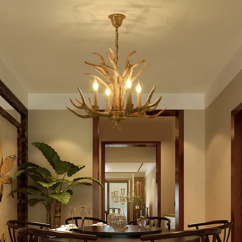 

SETTEMBRE American Country Antler Chandelier Living Room Restaurant Bar Chandeliers Lighting