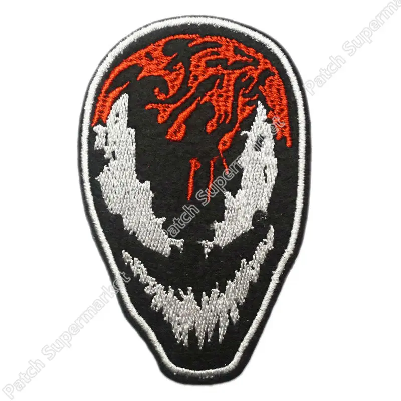 

Carnage Face Spiderman Villain Comic Venom Lizard Embroidered Big Patch Movie TV Iron On Patch Custome TRANSFER MOTIF APPLIQUE
