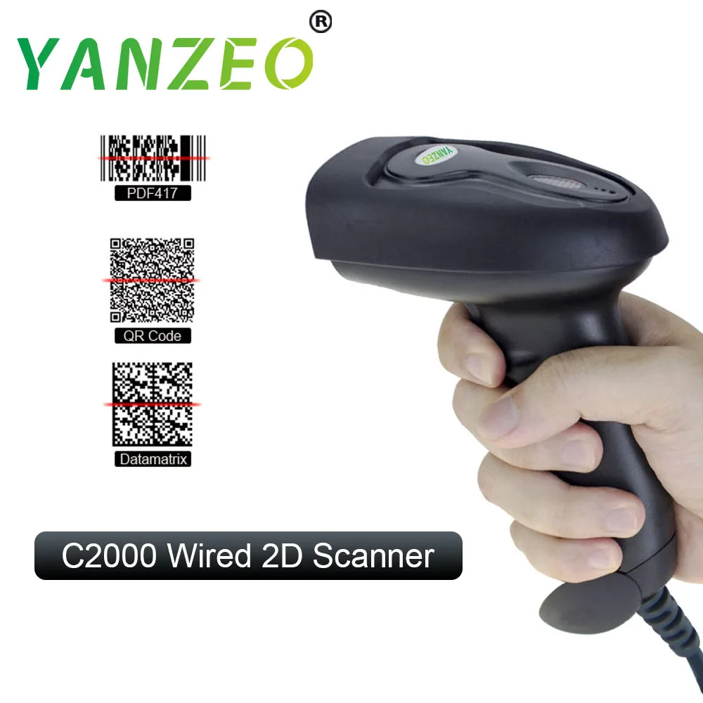Yanzeo L1000 1D الباركود الماسح الضوئي المحمولة USB السلكية يده الليزر ضوء ماسحة لسوبر ماركت مخزن IOS الروبوت باد