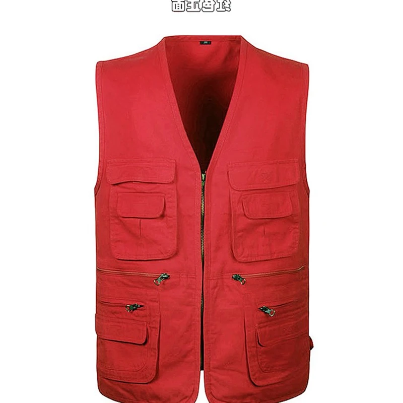 B 2021 New Brand Male Vest Men Colete Masculino Casual Mesh Waistcoat Plus Size 5XL Loose Multi-pockets Photography | Мужская одежда