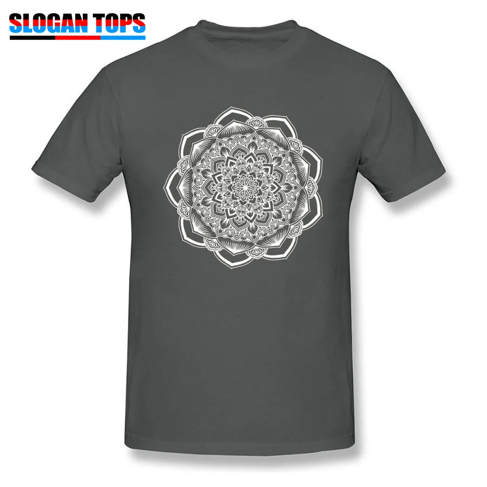 On Sale Male T-Shirt O Neck Short Sleeve 100% Cotton White mandala Tees 3D Printed Tops Shirts Drop Shipping White mandala carbon