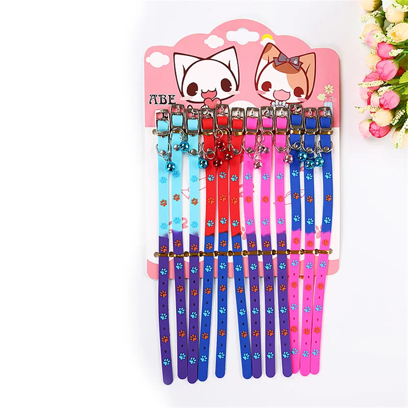 

1Pcs Dog Collars Cute Lovely Pets Adjustable Necklace Collar Polyester Fashionable Puppy Pet Collars with Bells Cat Dogs Collars