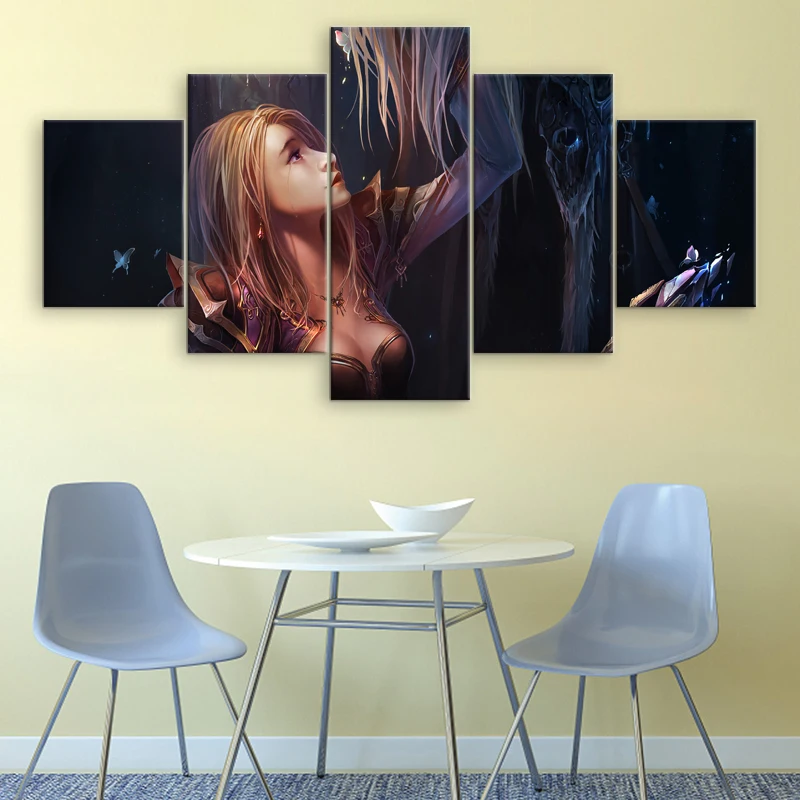  Modern 5 Panel Dota 2 Character Canvas Painting Game Pictures Modern Wall Art Printed Home Decor Fo