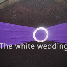 100 шт. Фиолетовый спандекс Чехлы для стульев ремешок с пряжкой для вечеринок Свадебный банкет Украшение