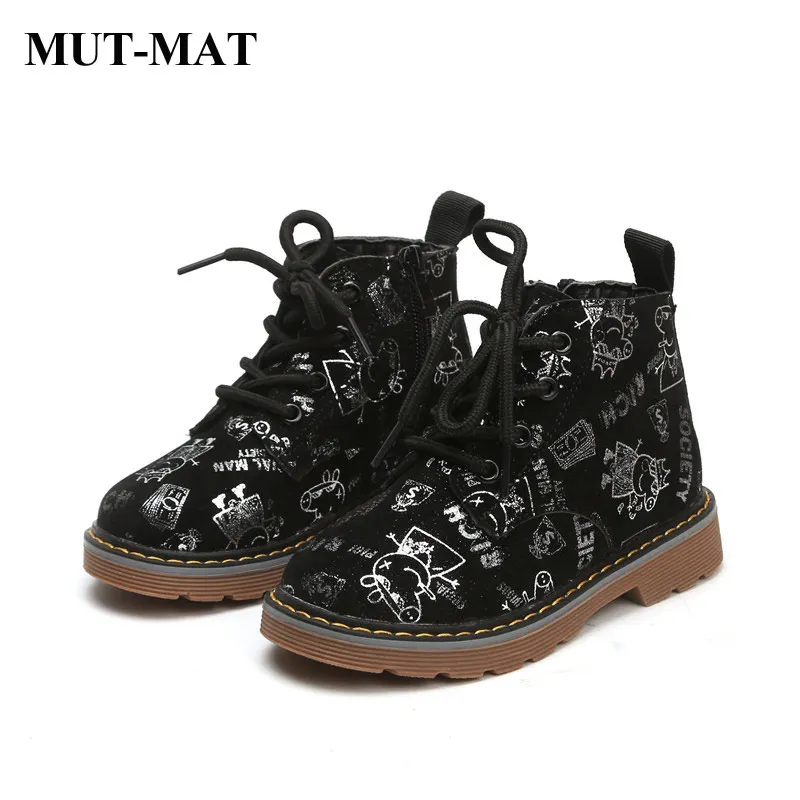 

Children's Boots Autumn New boys girls Martin boots Cartoon soft bottom Non-slip leather boots size 26 to 30