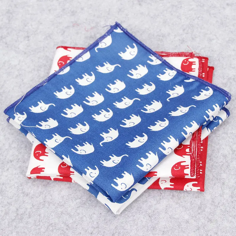 

2018 Brand New Men's Fashion Fox Elephant Print Casual Handkerchief For Man Animal Printed Wedding Hankies Towel 25cm*25cm