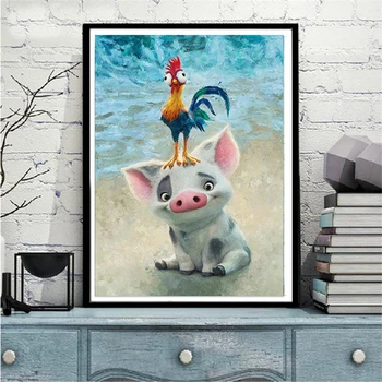 

Diamond Painting,Moana,Pig and Rock",Diamond Embroidery,5D,DIY,Cross Stitch,Diamond Mosaic,Needlework,Full,Picture,
