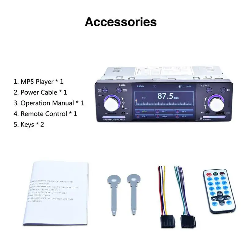 

New Car MP5 Playe HD Screen 4.1 Inch Car DVD Support Large Memory USB2.0 Built-in Bluetooth Function Module Car Accessories