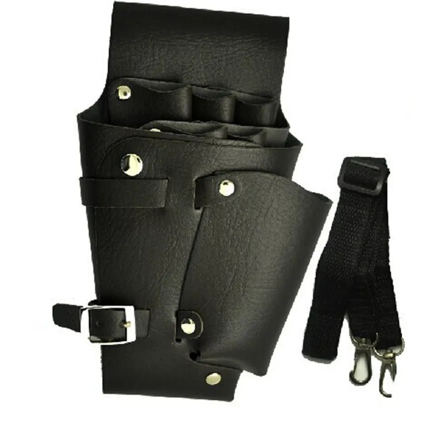 Pu Leather Rivet Hair Scissor Bag Clips Bag Hairdressing Barber Scissor Holster Pouch Holder