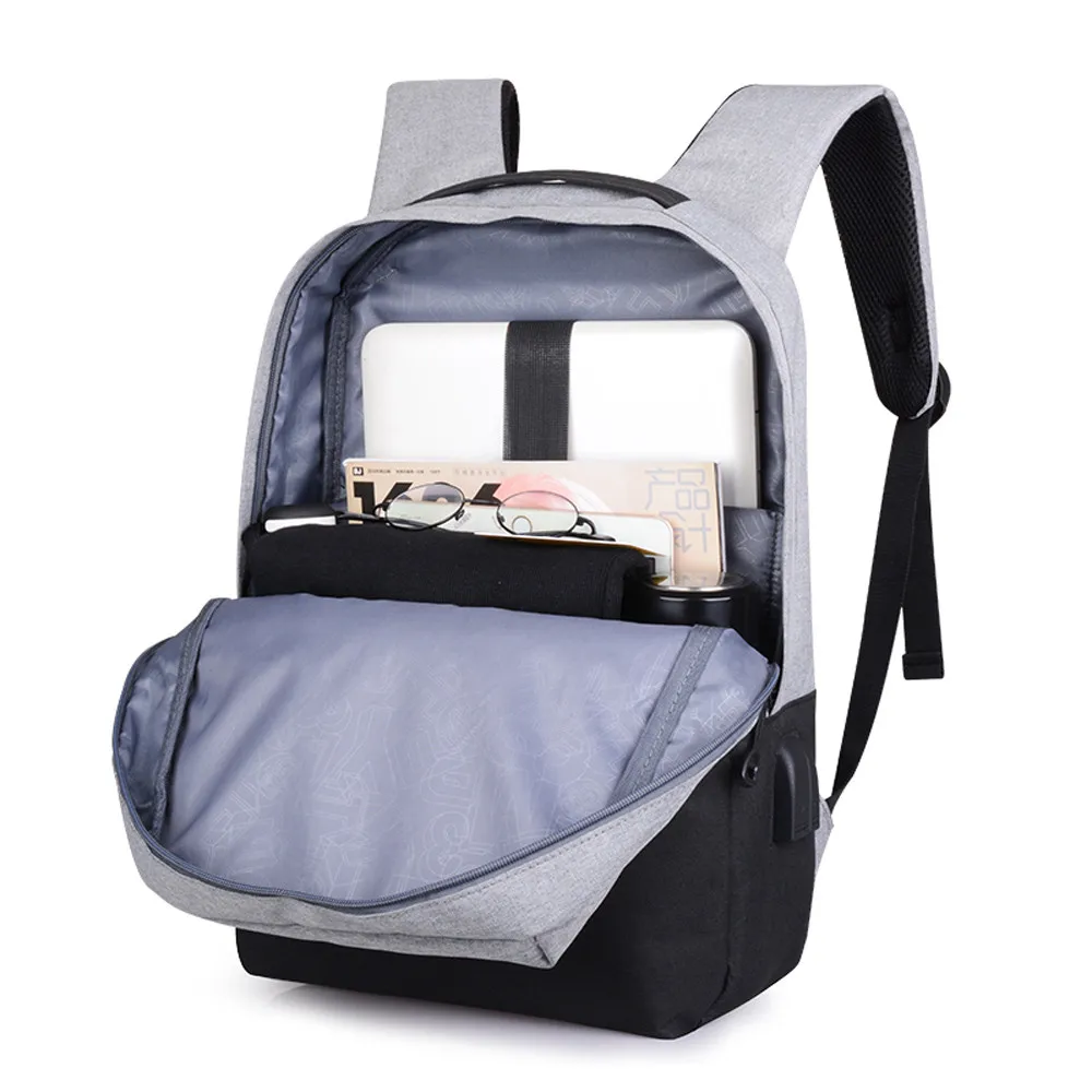 Aelicy Mochila Anti-robo de carga USB hombres portátil mochilas para adolescentes hombre Mochila de viaje bolsa de la escuela con cargador USB