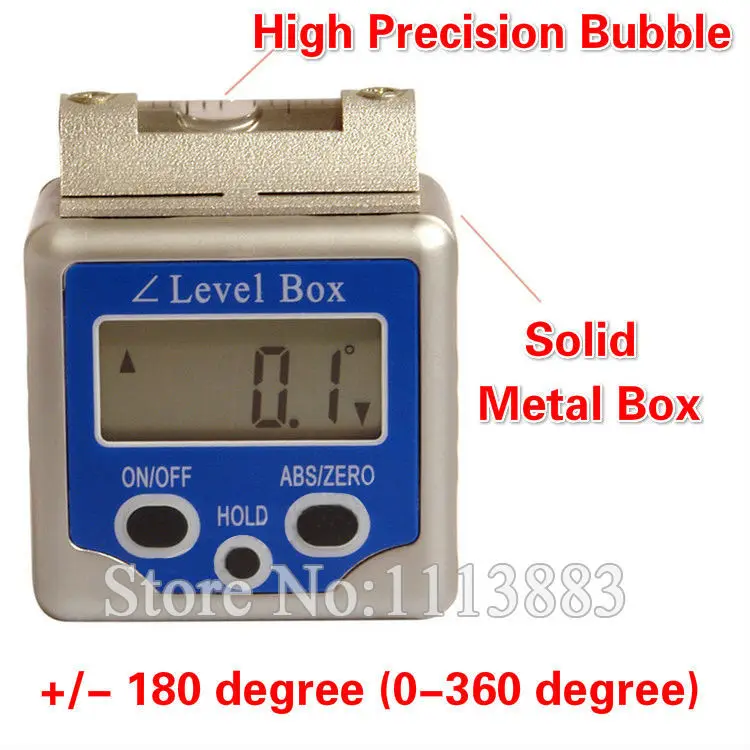  Digital Bevel Box Level Angle Finder Gauge Sensor 360 Degrees Protractor Spirit Level Inclinometer 