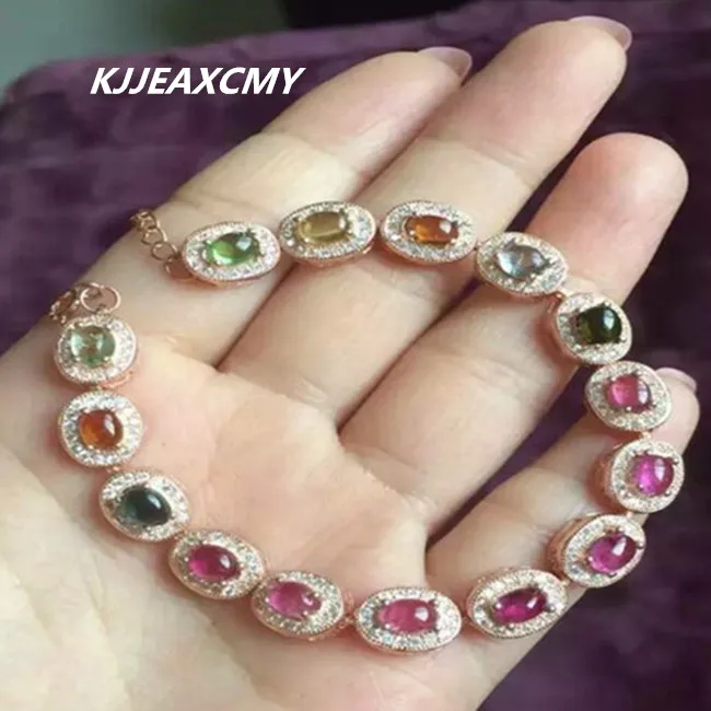 Kjjeaxcmy Fine Jewelry натуральный турмалин браслет, дамы, заказ ювелирные изделия оптом, S925 серебро