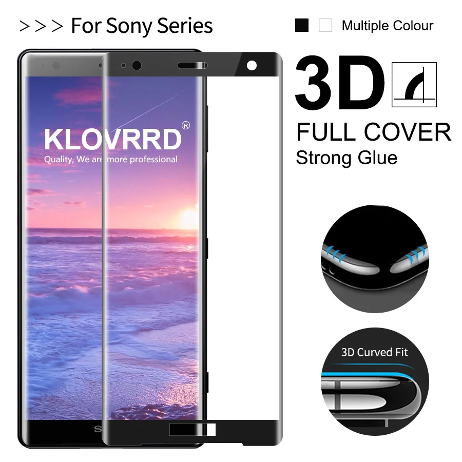 KLOVRRD 3D изогнутые полное покрытие Экран протектор для sony Xperia XA3 XZ3 XZ2 XZ2P XZ2C