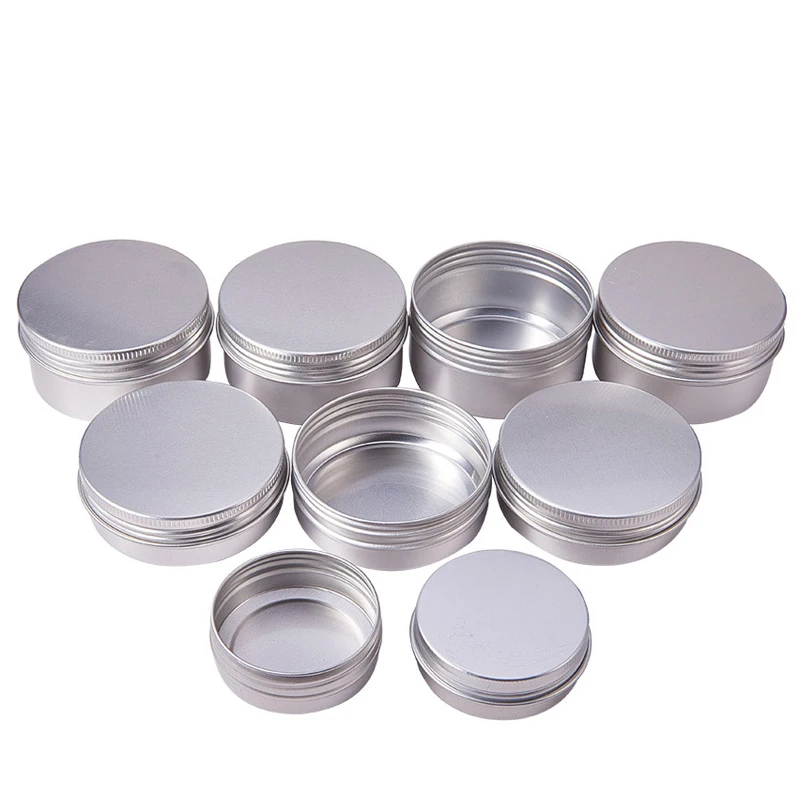 50 قطعة 30g 50g 60g الألومنيوم جرة مع غطاء برغي ماكياج الوجه قناع عينيه كريم محلول صابون شامبو بريق مسحوق غناء طهي للسفر مربع