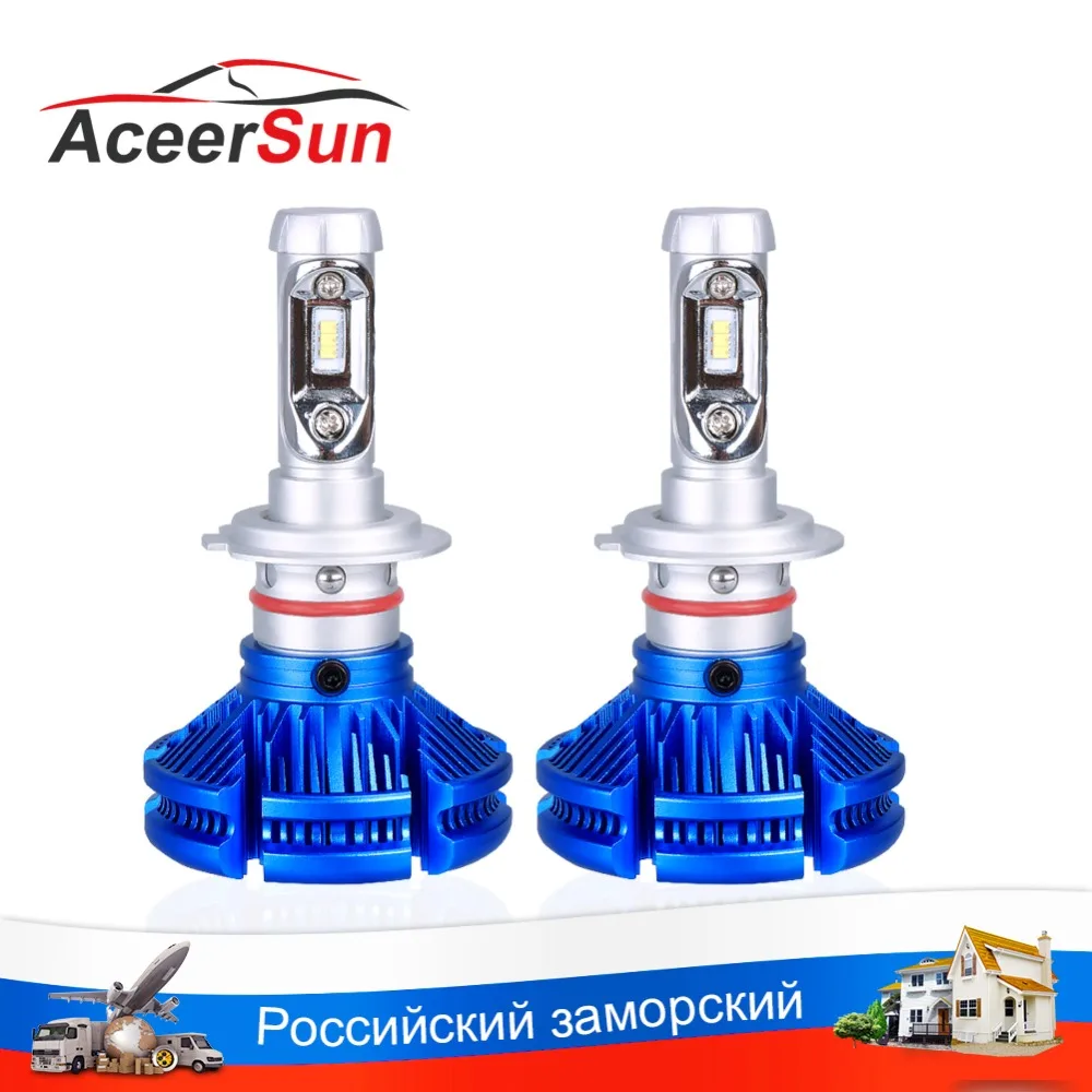 Aceersun светодиодный фар автомобиля H4 H7 H11 H1 9005 HB3 9006 HB4 9012 H3 лампы H8 H9 зэс 50 Вт 12000LM