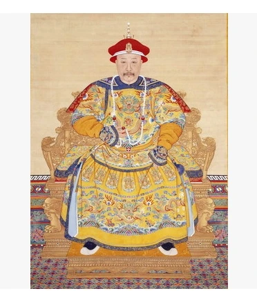 

40*30cm Frameless The Qing Dynasty 12 emperor kangxi qianlong yongzhen Retro kraft paper old painting