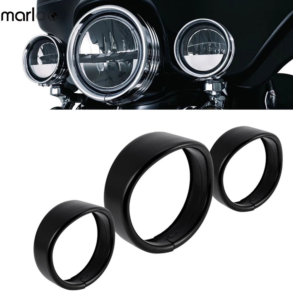 Marloo 7 inch Headlight Trim Ring Visor With 4.5" Auxiliary Passing