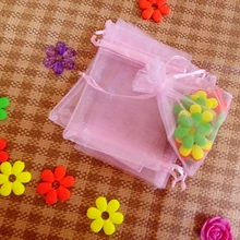 200 шт 13*18 см розовая подарочная Сумка из органзы стенд для ювелирных украшений сумка на шнурке для браслетов/ожерелье/сумка из пряжи