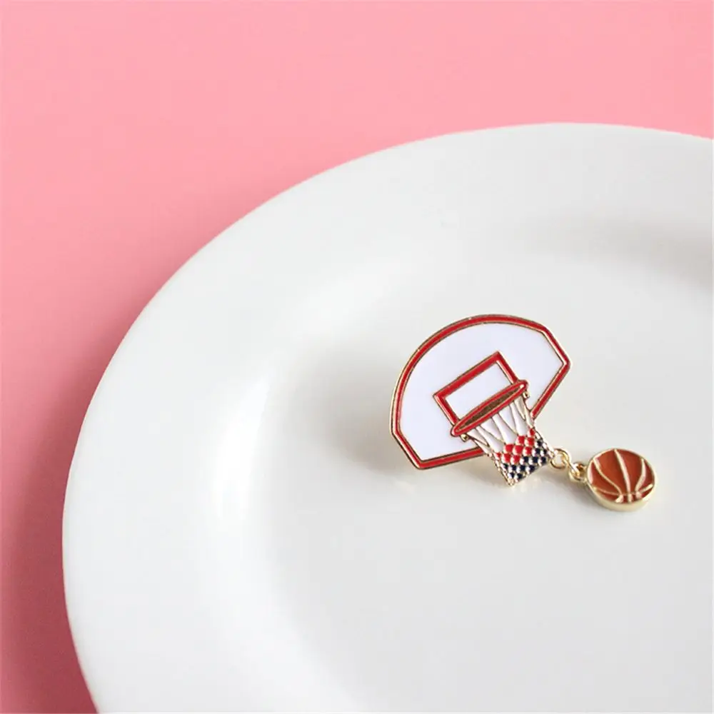 

Cute Fashion Exquisite Basketball Ball Box Frame Pin Brooch Alloy Badge Pin Gift Bag Sweater Accessories