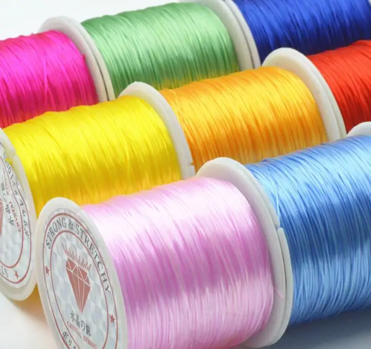 FREE SHIPPING Crystal elastic line flat leather tendons 60m each roll through bead wire diy accessories | Дом и сад