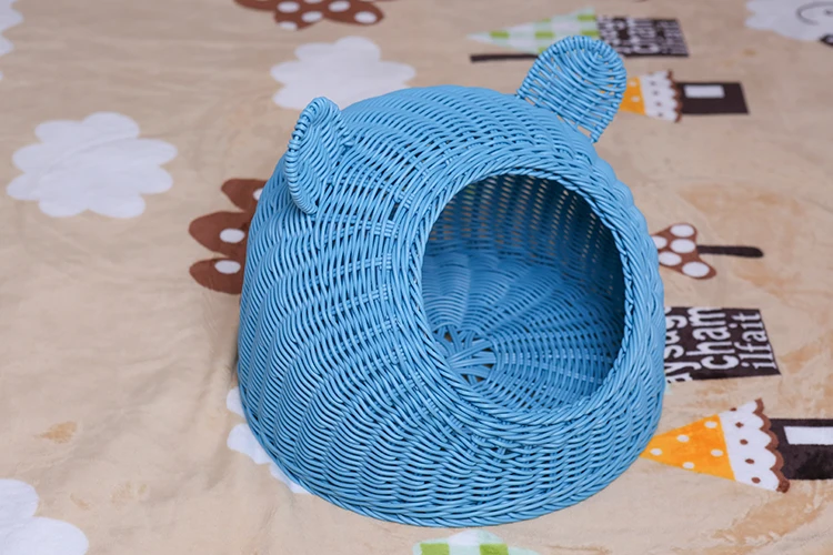 Круглая плетеная корзина с имитацией плетения для кошек/котят/щенков/собак