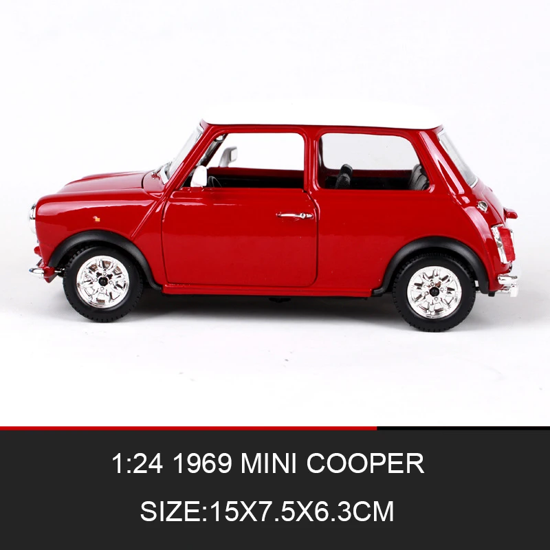 BBUAGO 1:24 MINI 1969 COOPER литой модельный автомобиль металлические детские игрушки для детей модель моделирования автомобиля для коллекции подарков