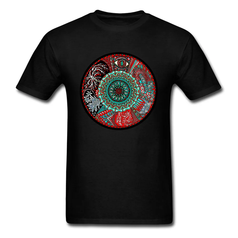 Printed Short Sleeve Tops Shirts NEW YEAR DAY Round Collar 100% Cotton Men T-shirts Surreal Dream Printed Tops & Tees Fitted Surreal Dream black