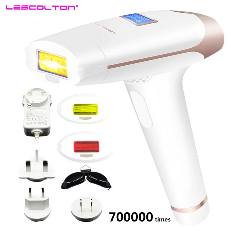 Three Head T009i Lescolton Эпилятор IPL, 1300000 раз, 5 в 1, постоянное удаление волос с ЖК-дисплеем, лазерная машина для бикини Boay, для лица, подмышек - Цвет: Three Head T009i