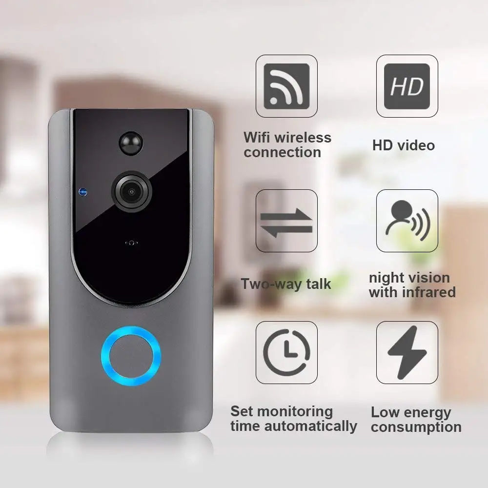 

Yobang Security Battery Power WiFi Wireless Video Doorbell Intercom APP Remote Control Visual Door Chime Alarm Video IP Camera