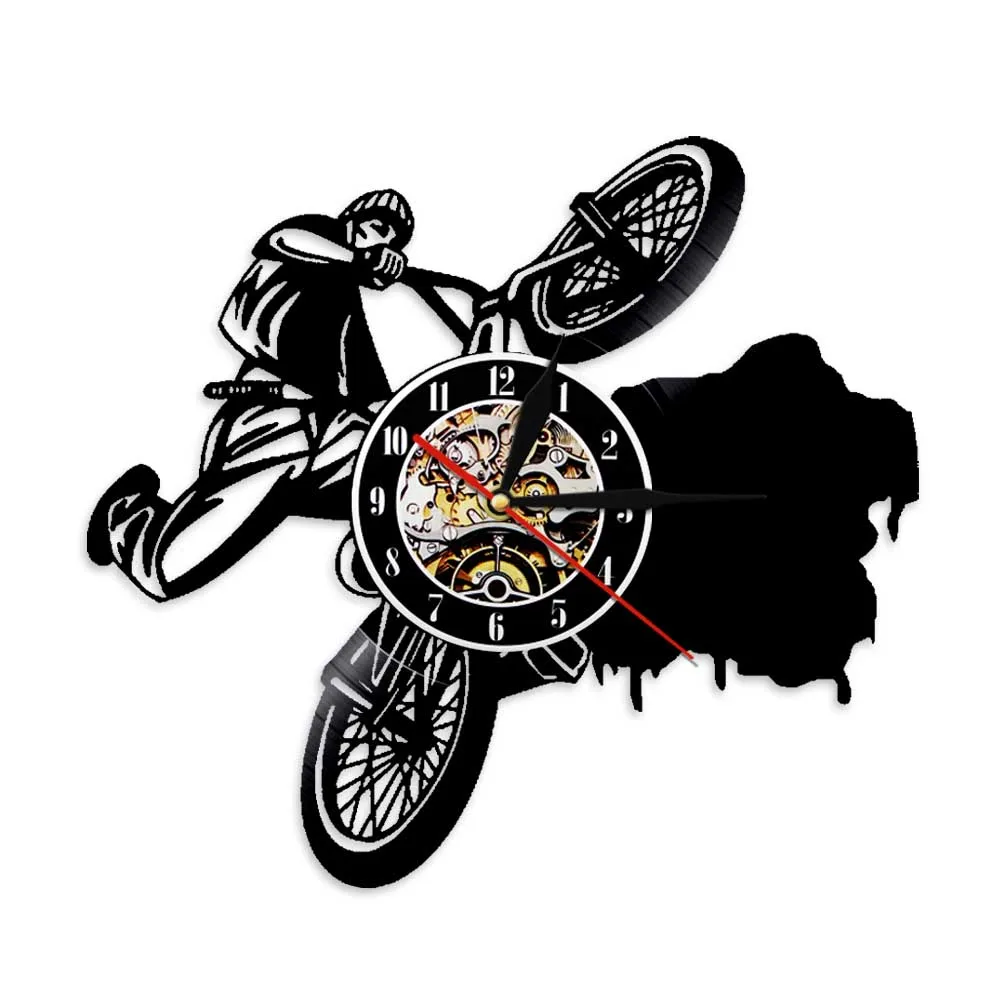 Светодиодный светильник BMX для велосипеда настенные часы с виниловой пластиной