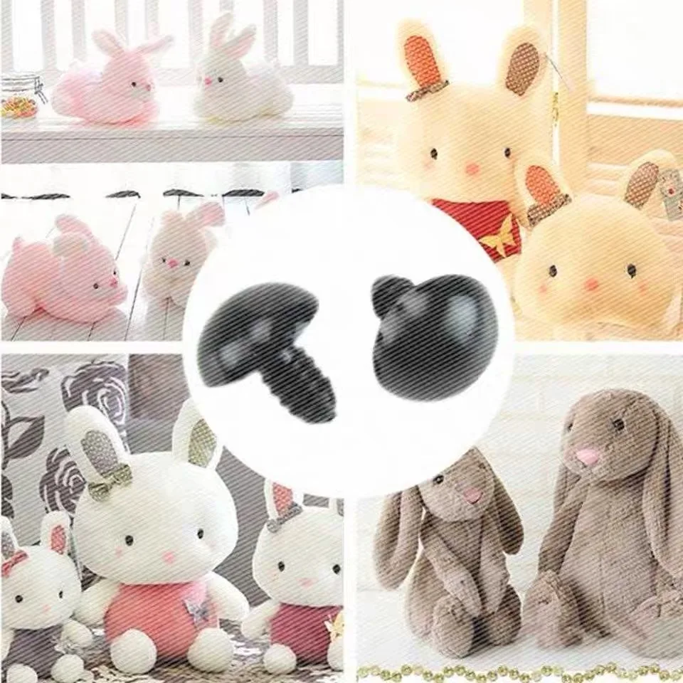 100pcs 6-12mm Black Plastic Crafts Safety Eyes for DIY Accessories Teddy Bear Soft Toy Animal Doll Amigurumi