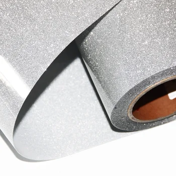

5 size choose Silver Glitter Heat Transfer Vinyl Film for Garment Heat Press Cutting Film Textile Heat Press Vinyl