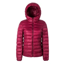 Осень-зима теплые Для женщин Ультра Легкая зимняя куртка-пуховик белая утка Подпушка с капюшоном легкий Мужские парки дамы тонкий Короткое пальто sf425