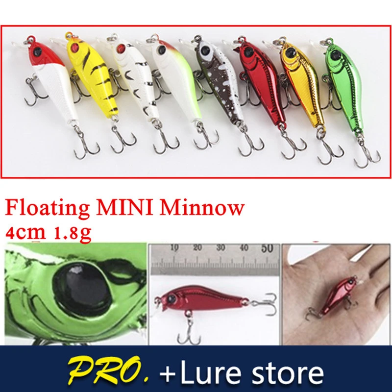 

Super small minnow lure bait, floating small lure. hard plastic small size mini crankbait, BKK hooks for carp pesca fishing