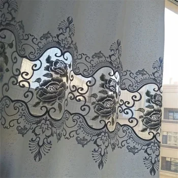 

Grey Embroidered Voile Curtains for Living Room the Bedroom Sheer Curtains Tulle Window Curtains Fabric Drapes wp147# 3